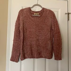 pink knit sweater